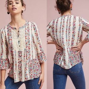 Anthropologie Maeve Hiver Floral Blouse